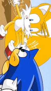 a cartoon of sonic the hedgehog and tails the fox