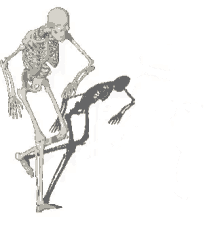 skeleton running dodging fast