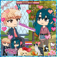 a picture of a boy and a girl with the words lesbian pride in the corner