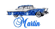 martin martin name car shiny blue