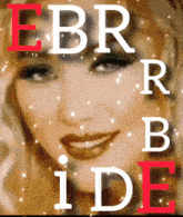 a picture of a woman with the words ebr r b ide behind her