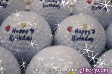 golf ball happy birthday sparkles