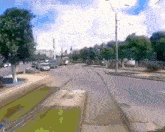 a trolley is going down a street with a time of 1:33:22 on the bottom