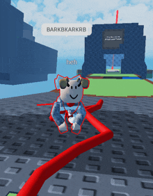 a cartoon character in a video game with the name barkbkarkrb