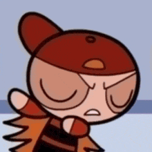a close up of a cartoon character wearing a red hat and sunglasses .