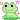 a pixel art of a green frog with a smiling face .