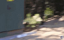 a blurred image of a person walking down a sidewalk in front of a building .