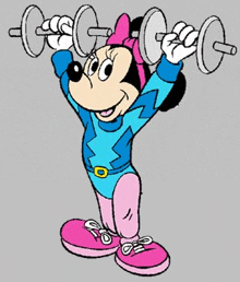 Training Lifting Weights GIF - Training Lifting Weights Minnie Mouse GIFs