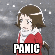 panic anime panicking worried