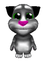 a talking tom cat with a pink nose