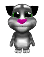a talking tom cat with a pink nose