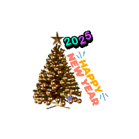 a christmas tree with a star on top of it and the year 2025