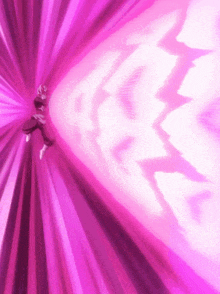 a person is flying through a purple lightning storm