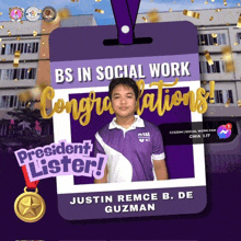 justin remce b. de guzman is a president lister