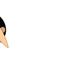a cartoon character with a long beak and a mask on his face