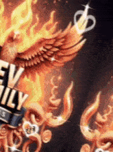 a phoenix is flying over a sign that says everybody 's family