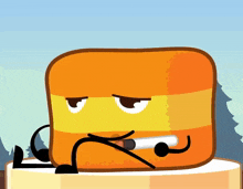 a cartoon character with a cigarette in its mouth