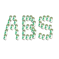 a bunch of penguins are lined up to spell abs