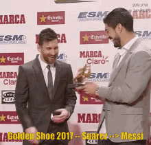Messi Suarez GIF - Messi Suarez Golden Shoe GIFs