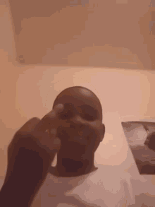 a person 's head is visible in a blurred image