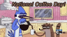 National Coffee Day GIF - National Coffee Day Regular Show Mordecai GIFs