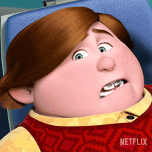 a cartoon character with braces on his teeth and a netflix logo