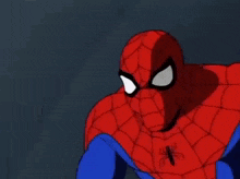 a close up of a cartoon character 's face looking at something