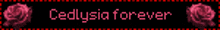 a sign that says ' cecilysia forever ' with red roses in the background