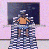 a cartoon of a person sitting on top of a pile of boxes with the words your horniness annoys me