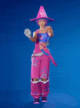 a girl in a purple top and pink overalls is dancing