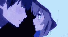 anime kiss couple love blush
