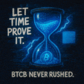 a poster that says let time prove it with a hourglass
