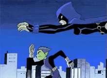Beast Boy And Raven Attacking - Teen Titans GIF - Teen Titans Beast Boy Raven GIFs
