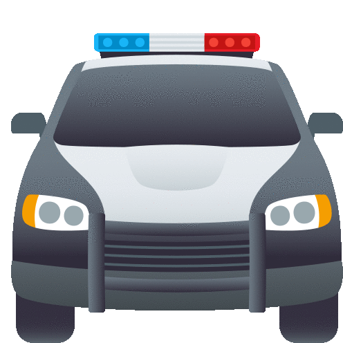 Oncoming Police Car Travel Sticker