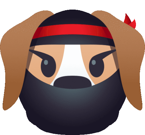 Ninja Dog Sticker - Ninja Dog Joypixels Stickers