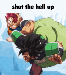 Shut The Hell Up Shut The Fuck Up GIF - Shut The Hell Up Shut The Fuck Up Goku Vs Broly GIFs