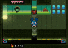 a screenshot of a video game with the number 1 and 10 on the bottom of the screen