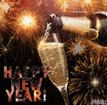 happy new year hny fireworks champagne wine glass