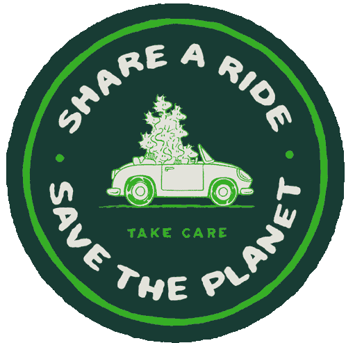Share A Ride Save The Planet Sticker - Share A Ride Save The Planet Woodstock Stickers