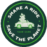 Share A Ride Save The Planet Sticker