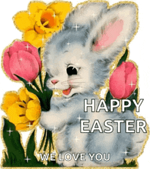 Happyeaster Eastersunday GIF - Happyeaster Eastersunday Rabbit GIFs