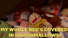 Sml Jeffy GIF - Sml Jeffy My Whole Beds Covered In Squishmallows GIFs