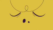 a yellow background with a drawing of a face and two dots on it