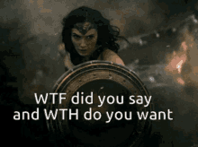wonder woman wtf wth did you say do you want