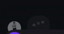 a person is standing in a circle with three dots around them .