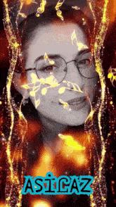 a picture of a woman with glasses and the name asiliaz on the bottom
