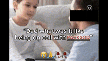 a man and a boy are sitting on a couch and talking .