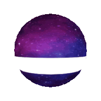 a purple sphere with a red stripe on the bottom