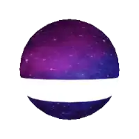 a purple sphere with a red stripe on the bottom