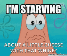 wine and cheese starving patrick star